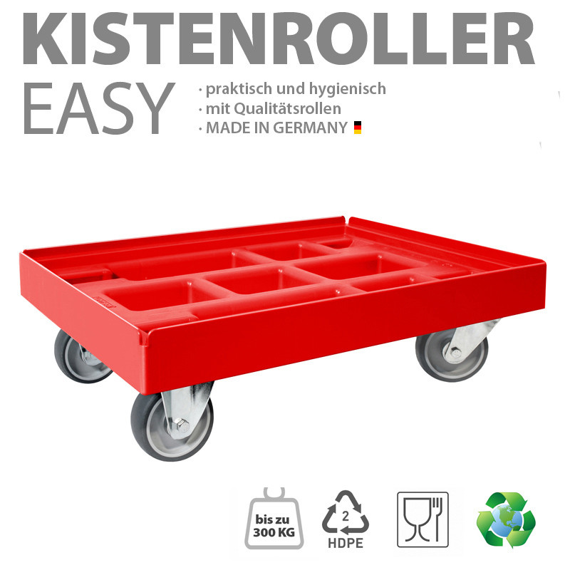 KISTENROLLER EASY 600x400 RAL 3000 rot